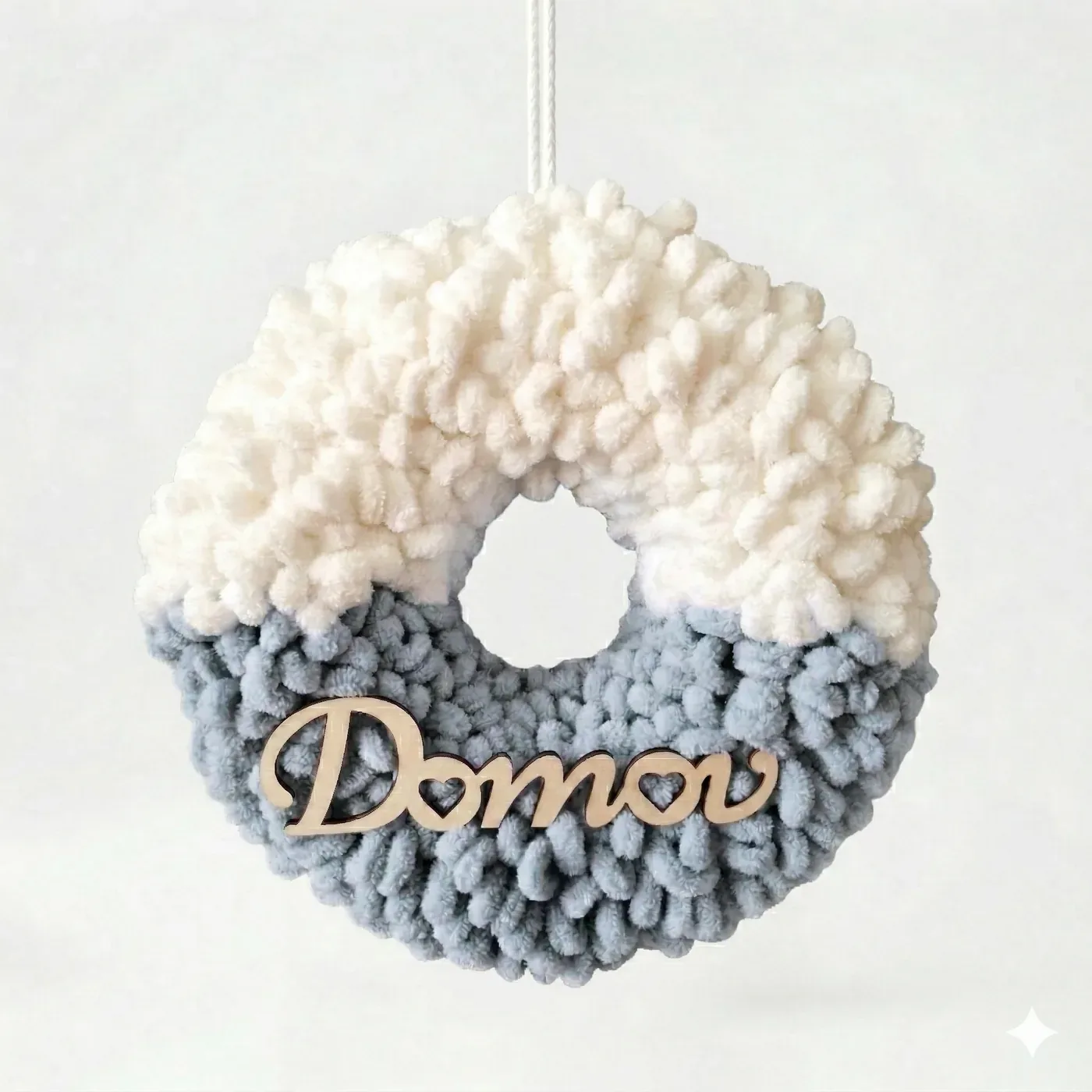 Veniec smotanová-sivomodrá